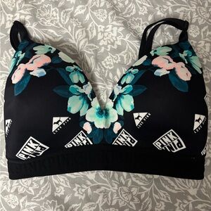 PINK Victoria's Secret Black and Floral Bra